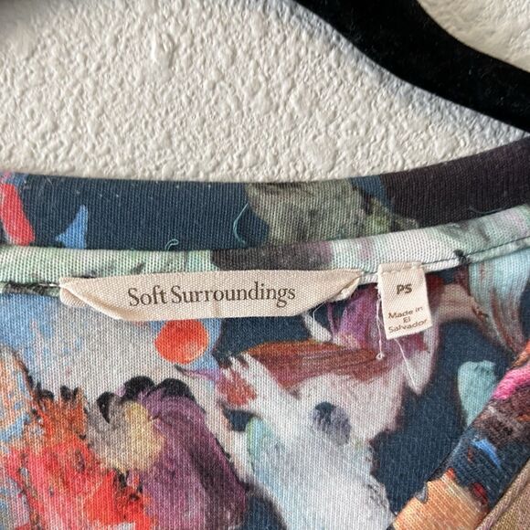 Soft Surroundings Women's Top Size Petite Small Impasto Tunic Top Abstract Artsy - Picture 2 of 16